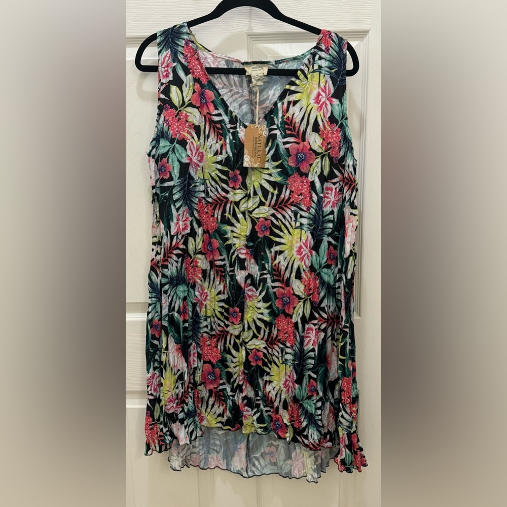 Natural Impressions Floral  Dress Summer Beach Dress Size XL NWT